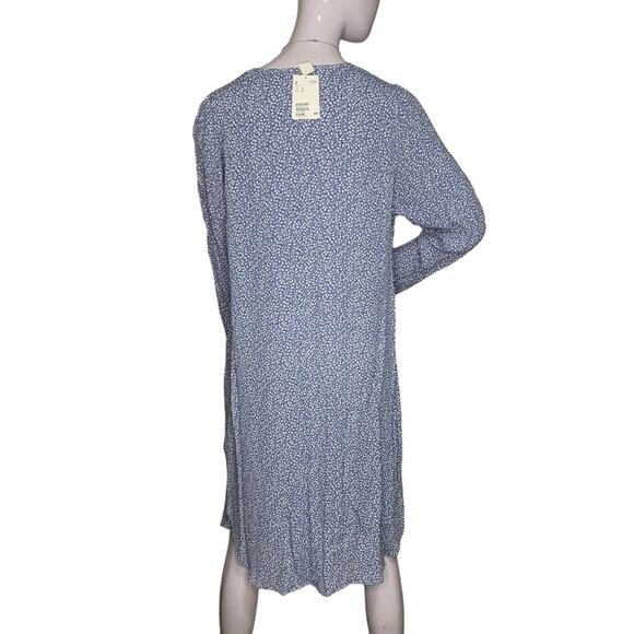 H&M NWT Floral Print Light Blue/White V-Neck Long Sleeve Pullover Size 12 - Picture 5 of 12
